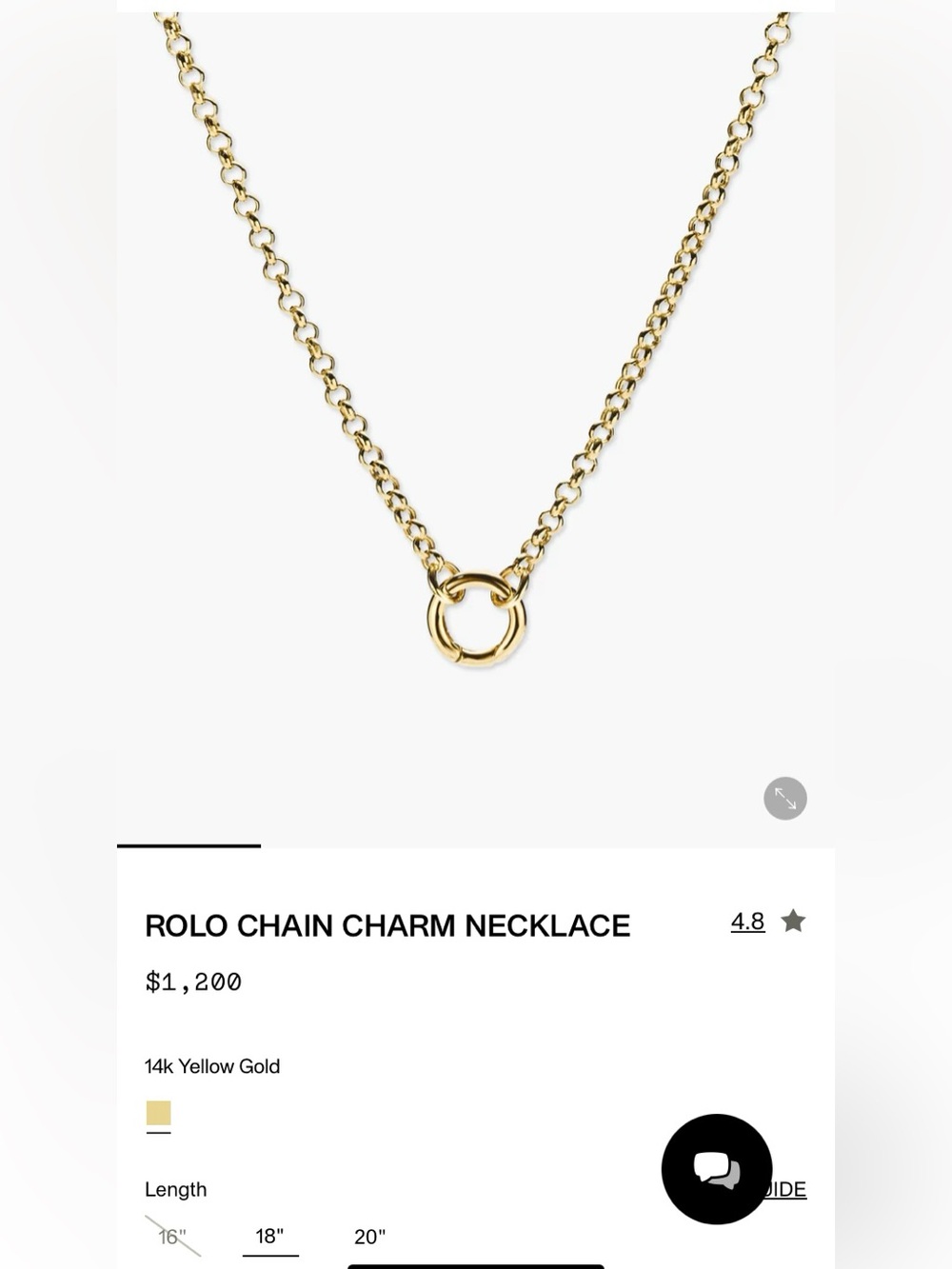 Mejuri 14K Solid Gold Rolo Charm Necklace